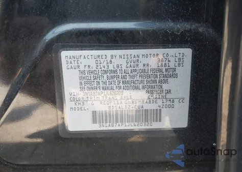 2018 Nissan Sentra Sv from USA, damaged, VIN 3N1AB7AP1JL620320